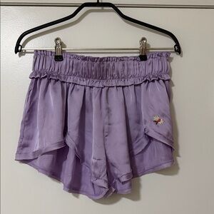 Free People Lilac Ruffled Shorts